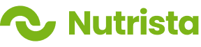 Nutrista green logo with circular abstract symbol and modern typography representing a nutrition and wellness brand.